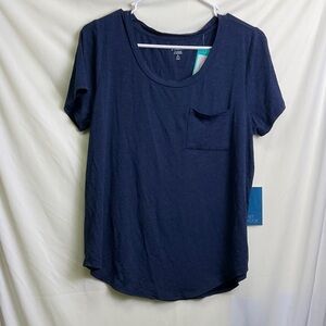 Market & Spruce Elaine Pocket Navy Short Sleeve Tee